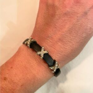 Rhinestone Studded X Bracelet